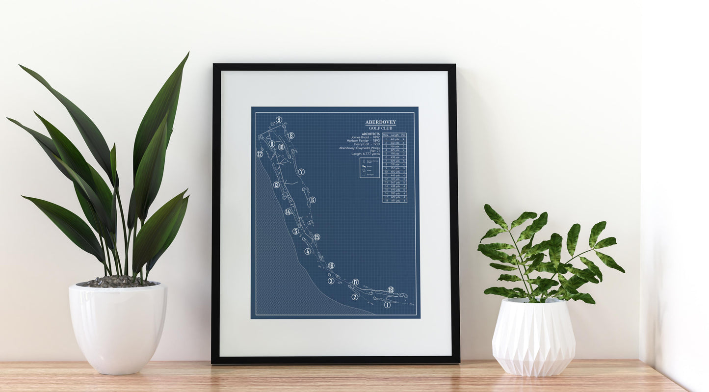 Aberdovey Golf Club Blueprint (Print)