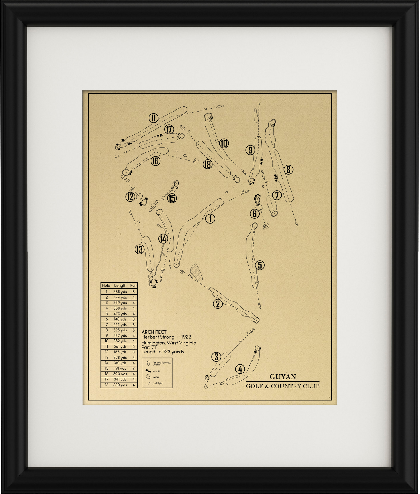 Guyan Golf & Country Club Outline (Print)