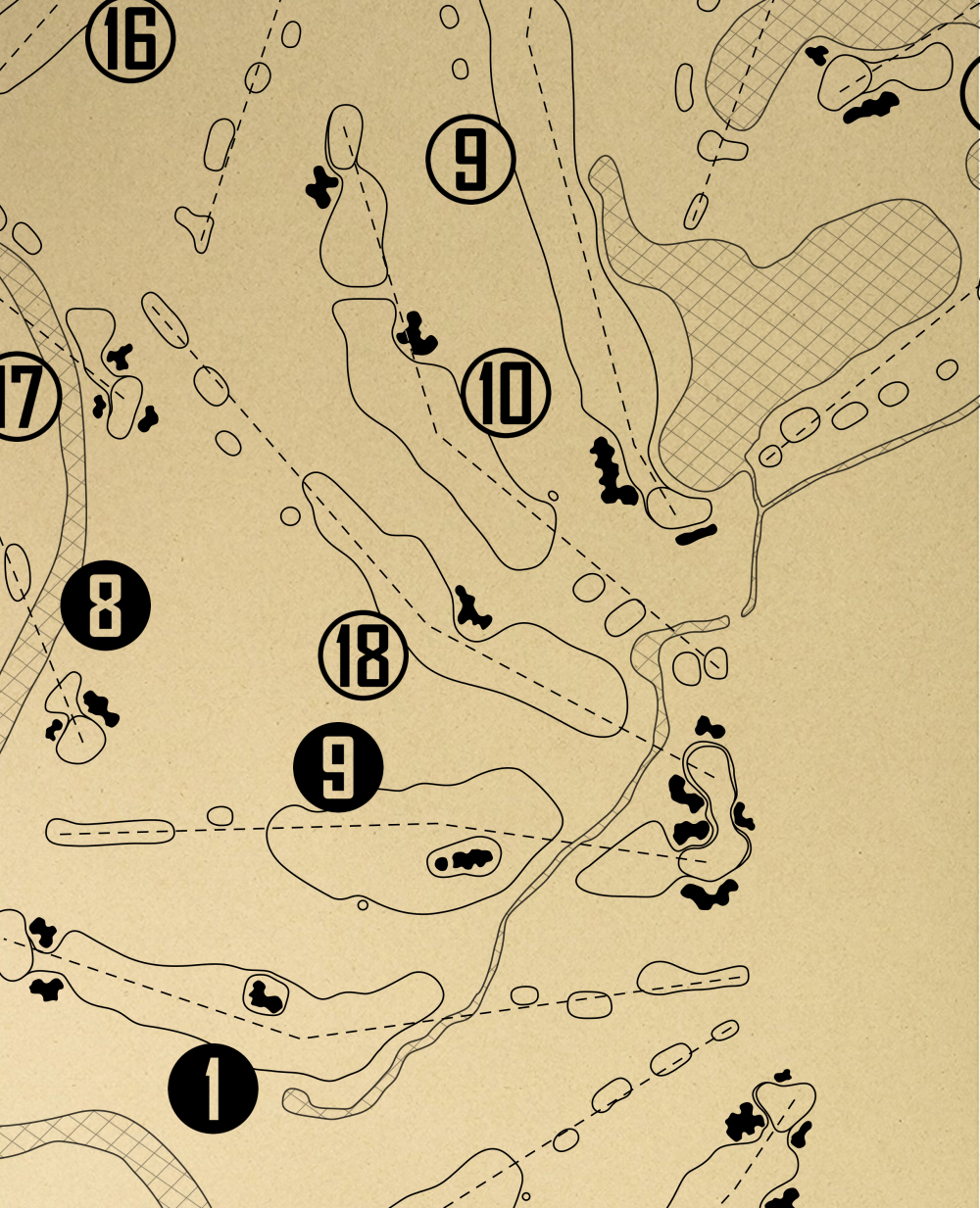 Kananaskis Country Golf Course Outline (Print)