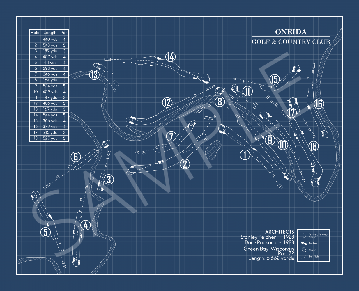 Oneida Golf & Country Club Blueprint (Print)