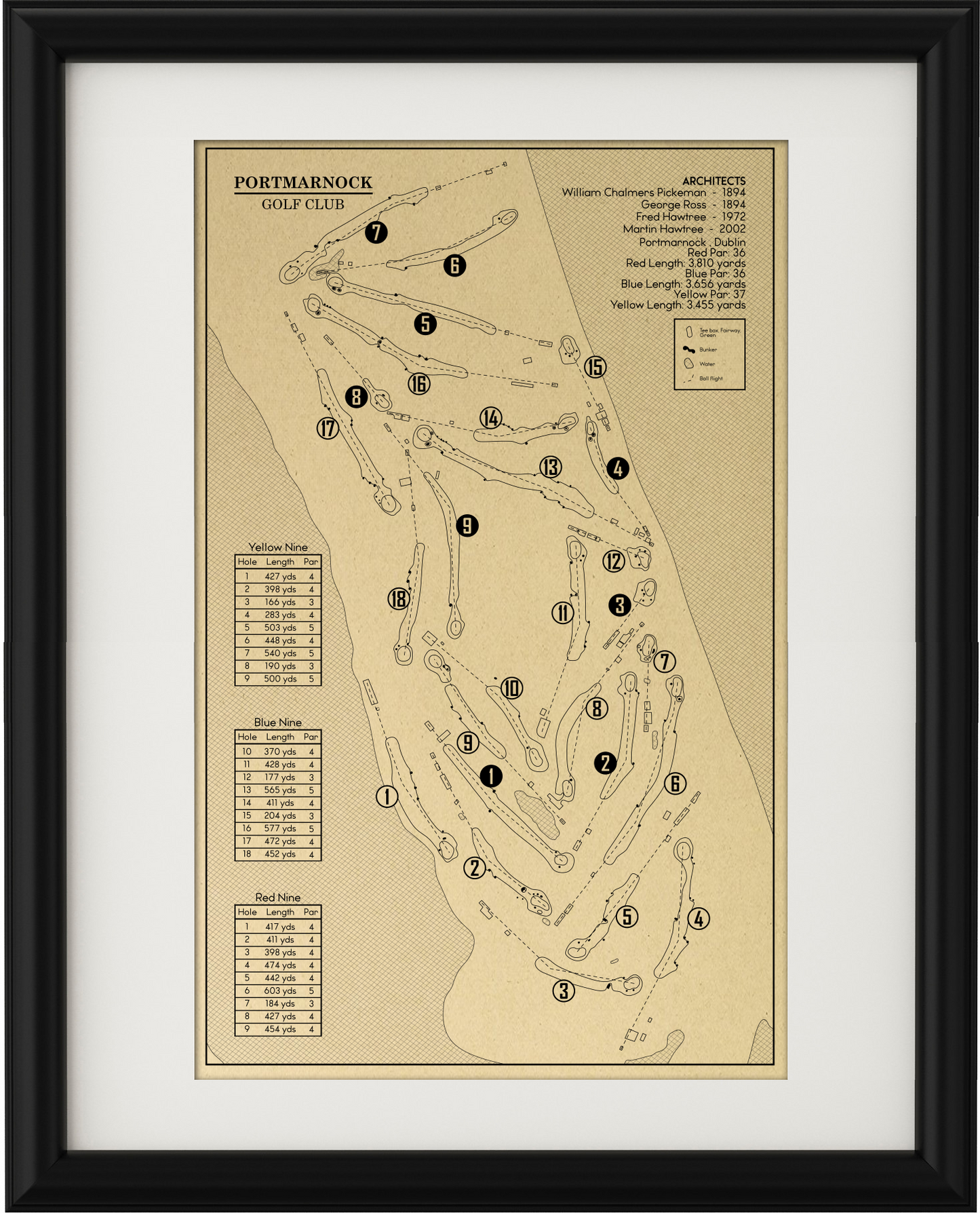 Portmarnock Golf Club Outline (Print)