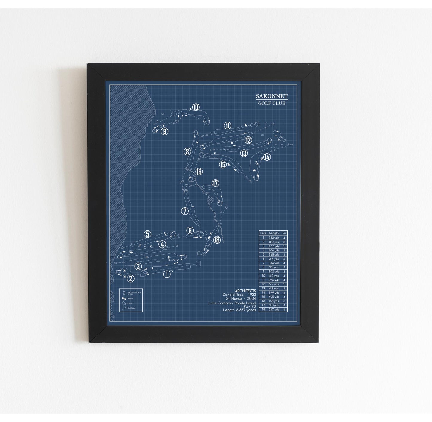 Sakannet Golf Club Blueprint (Print)