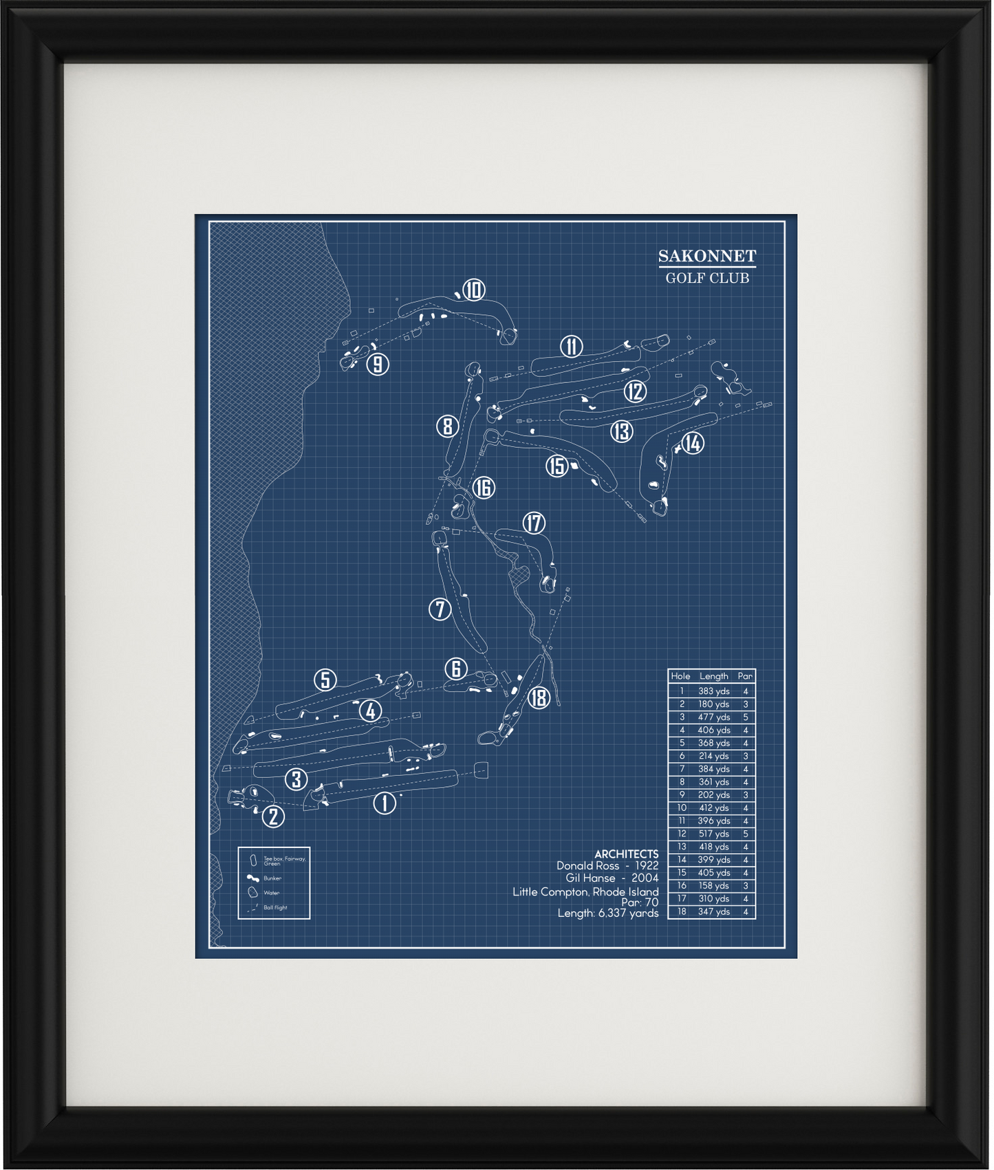 Sakannet Golf Club Blueprint (Print)
