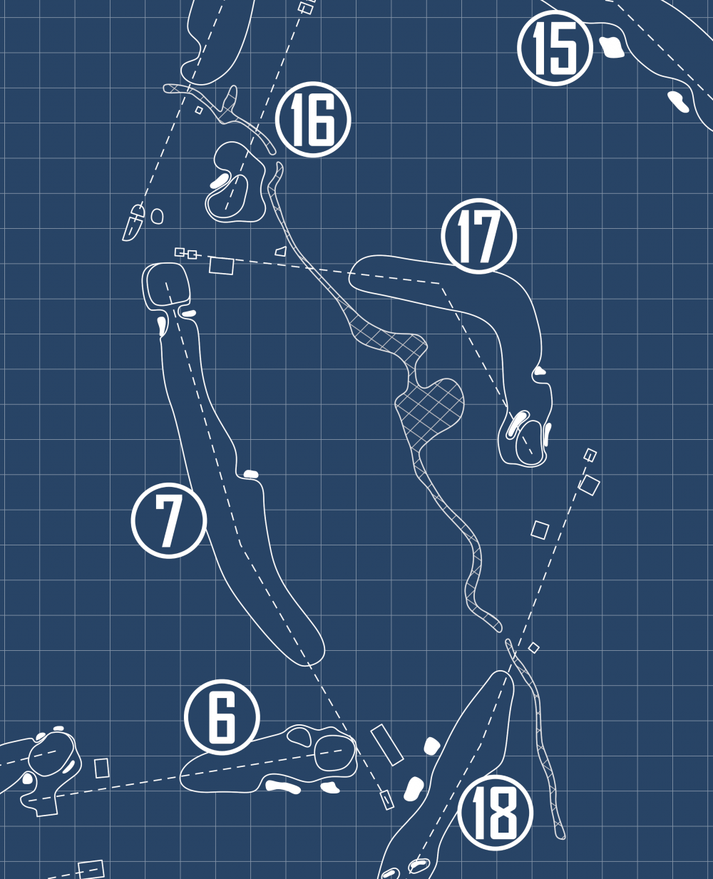 Sakannet Golf Club Blueprint (Print)