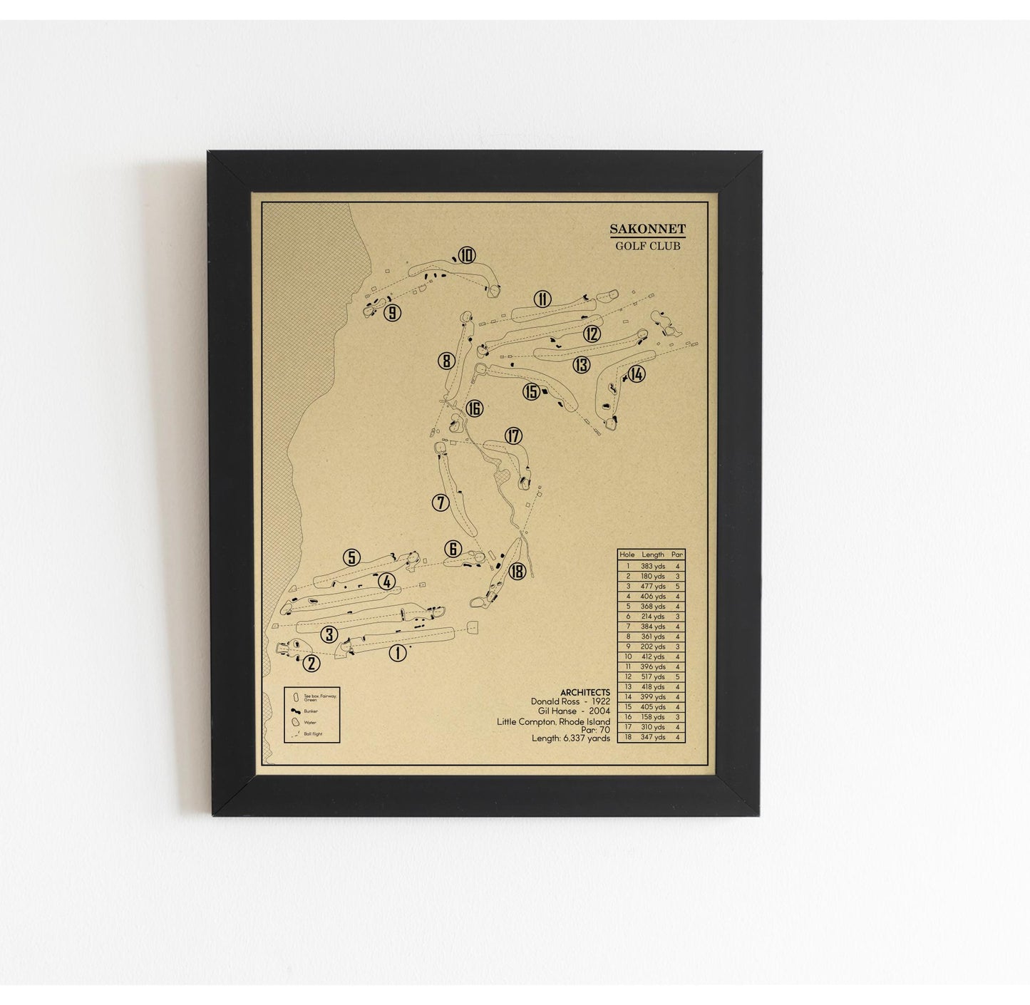 Sakannet Golf Club Outline (Print)
