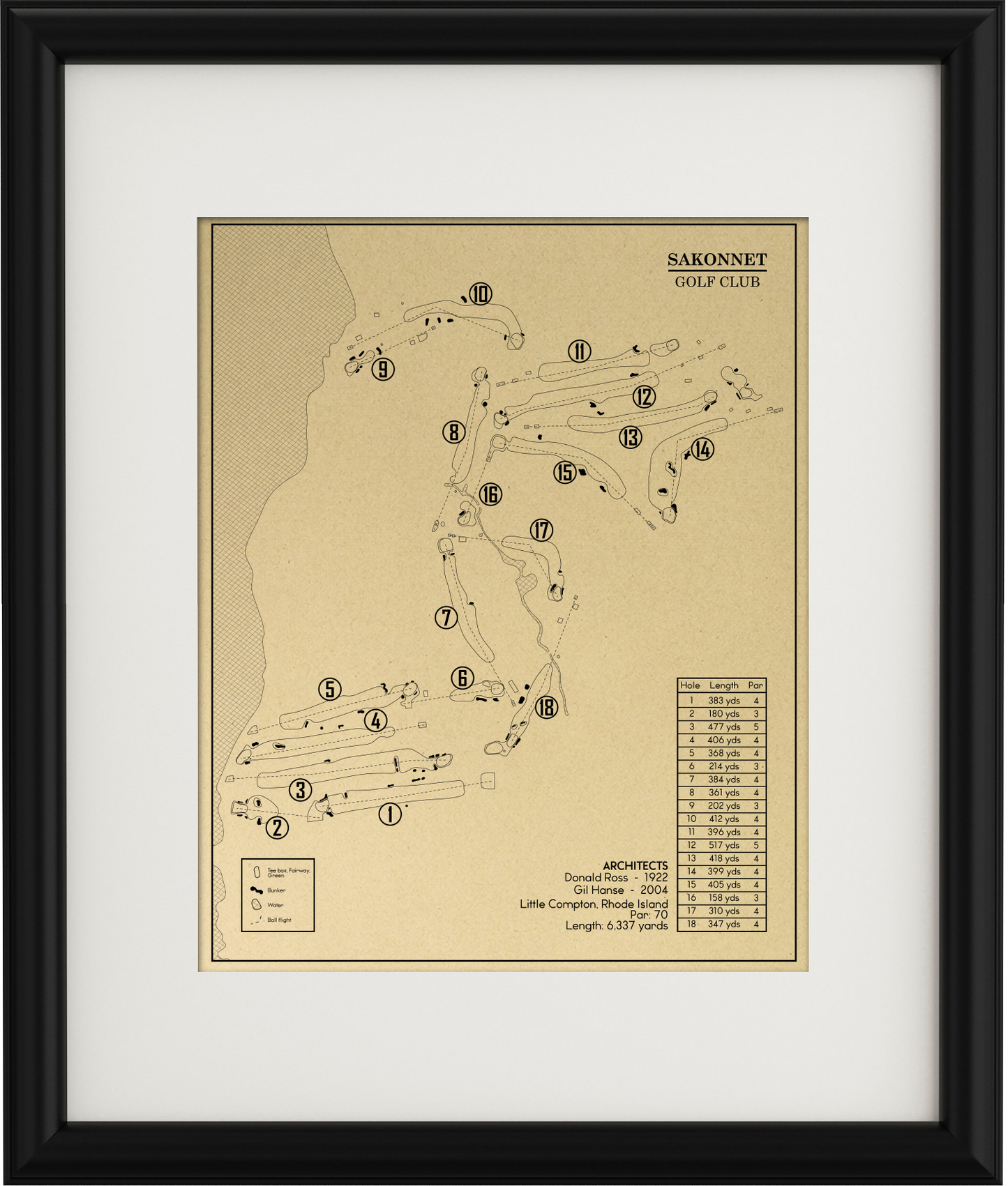 Sakannet Golf Club Outline (Print)