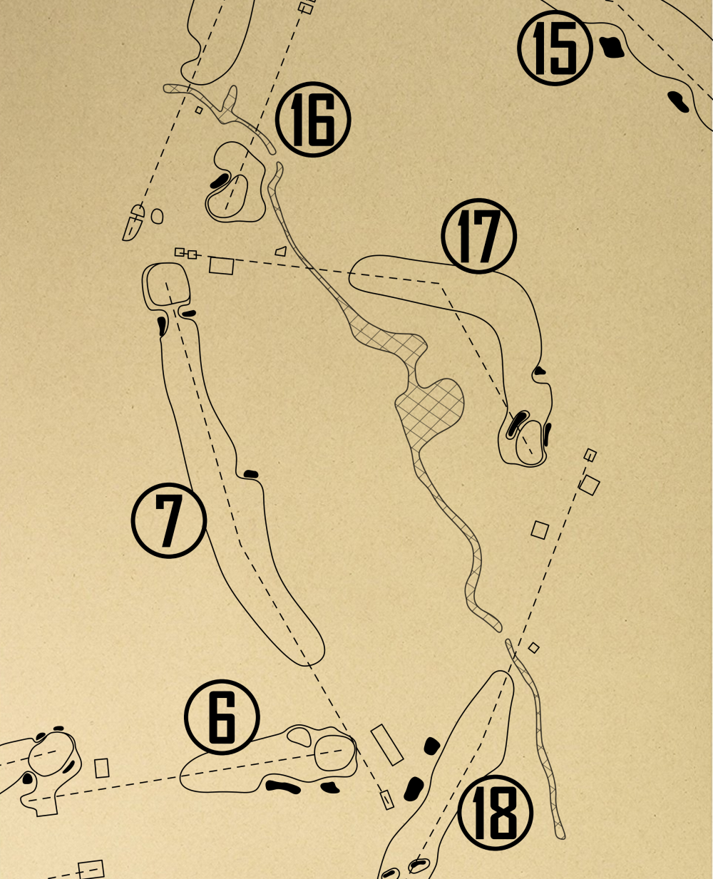 Sakannet Golf Club Outline (Print)