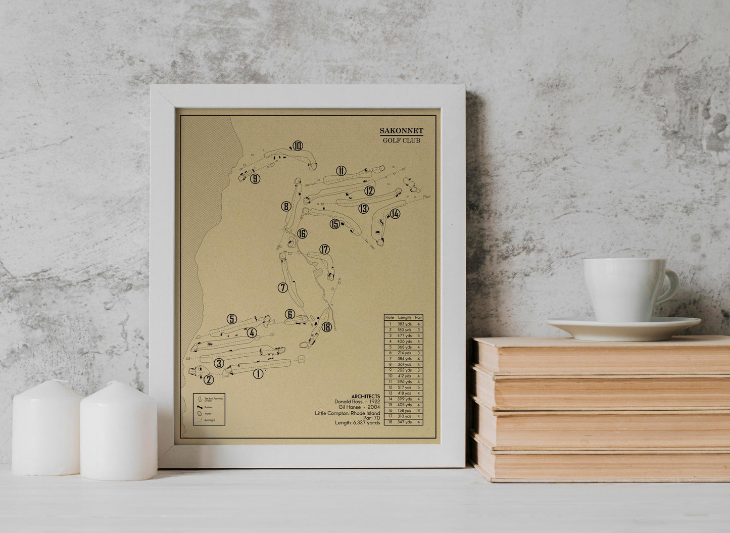 Sakannet Golf Club Outline (Print)