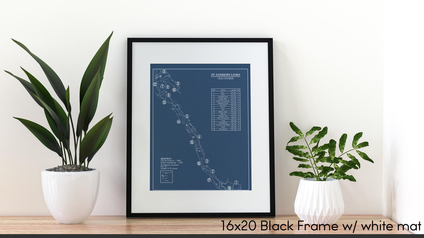 The Old Course at St Andrews Links Blueprint (Print)
