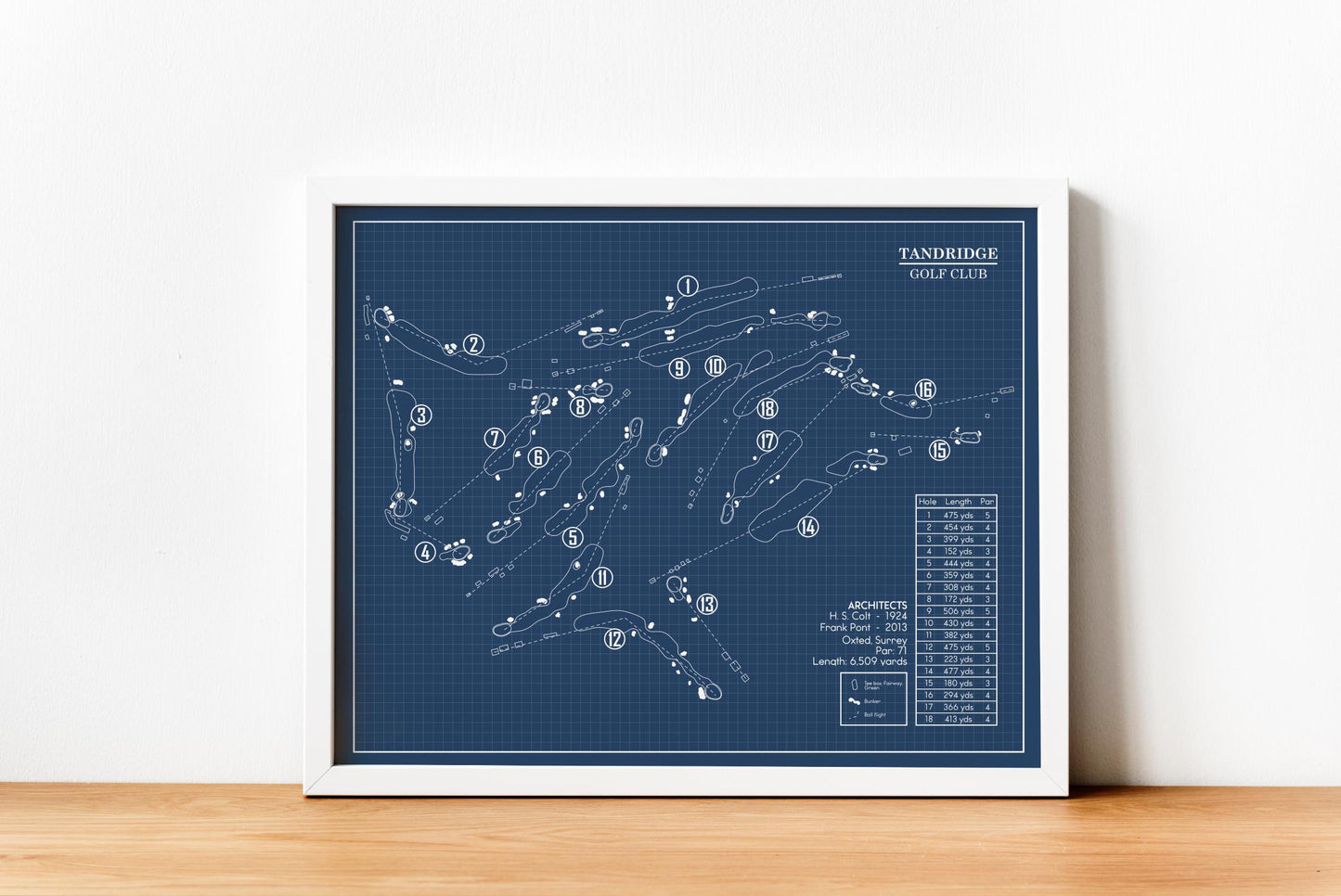 Tandridge Golf Club Blueprint (Print)