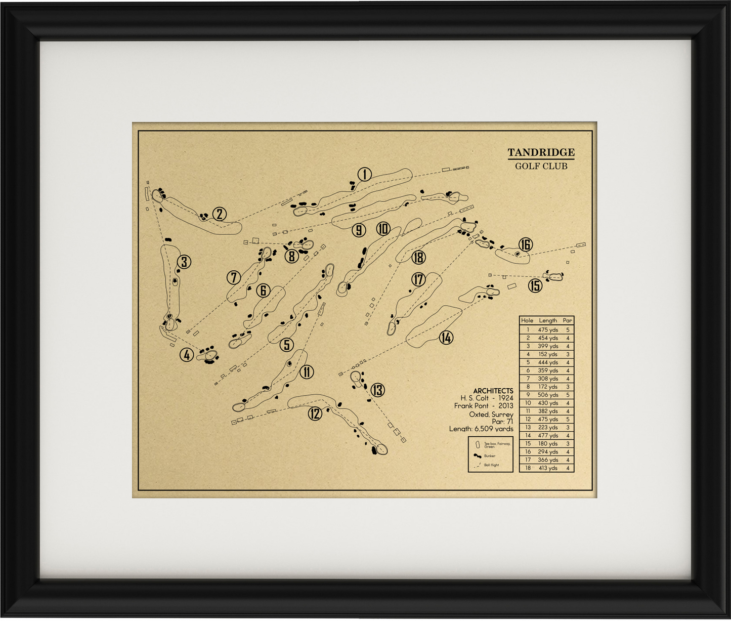 Tandridge Golf Club Outline (Print)