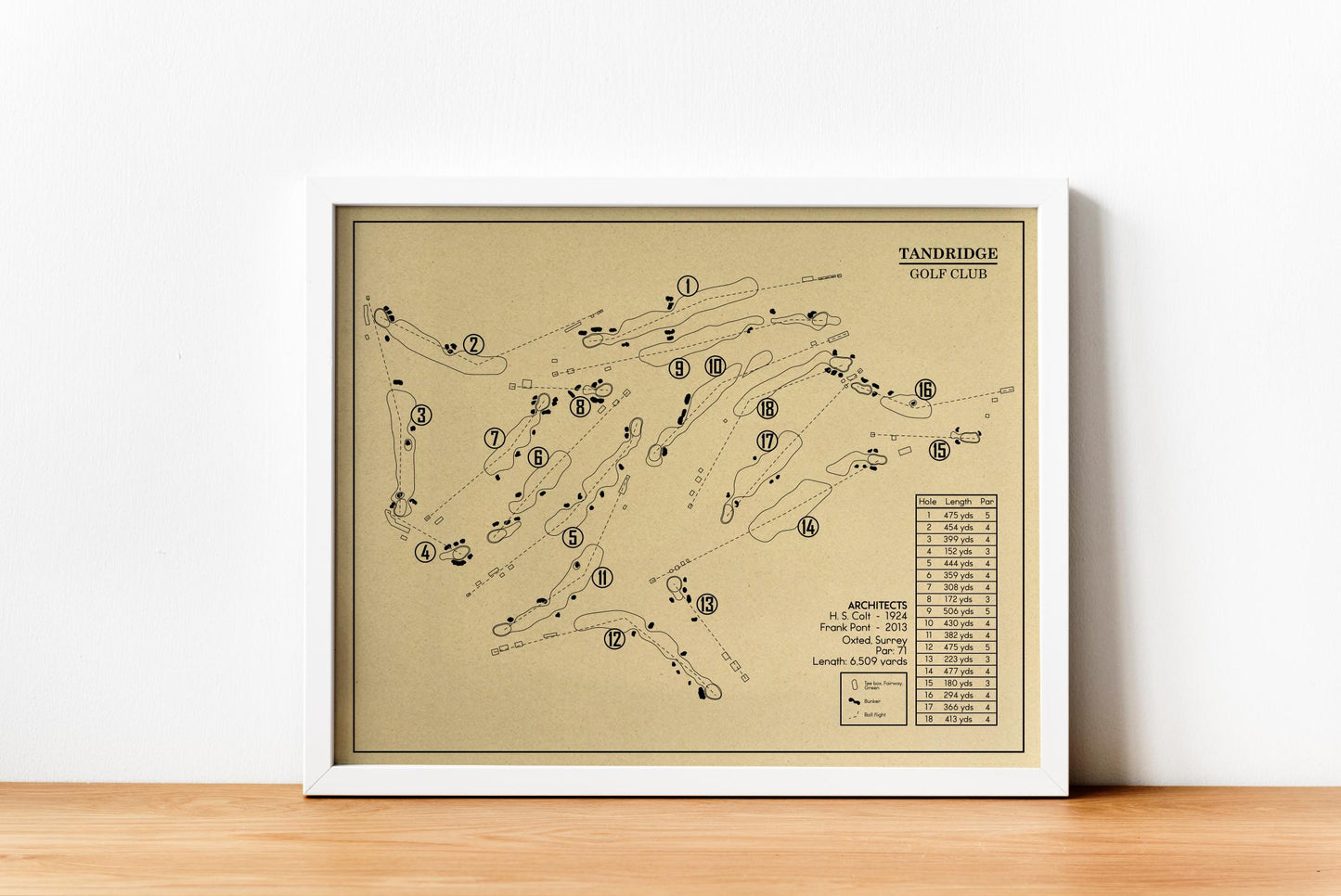 Tandridge Golf Club Outline (Print)