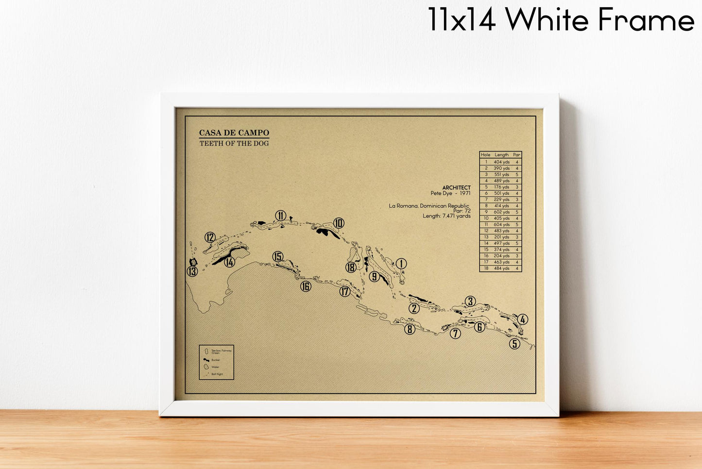 Teeth of the Dog Golf Course Outline (Print)