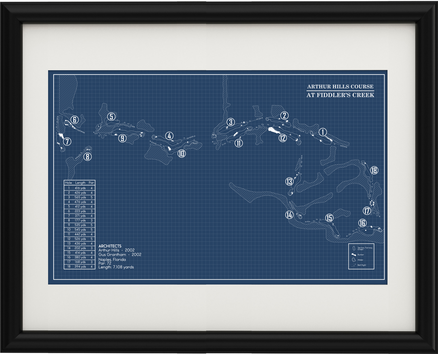 Arthur Hills Course at Fiddler's Creek Blueprint (Print)
