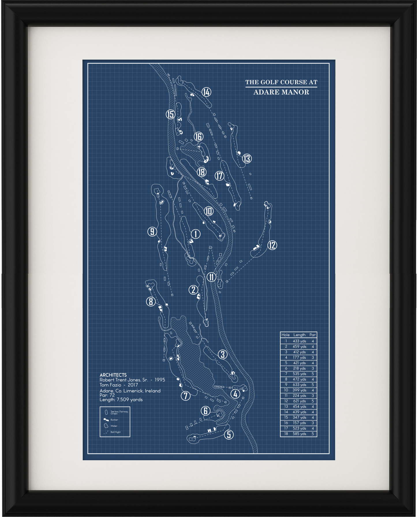 The Golf Course at Adare Manor Blueprint (Print)