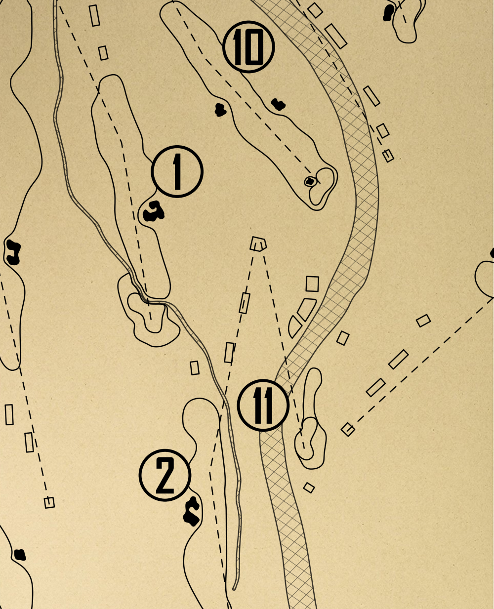 The Golf Course at Adare Manor Outline (Print)