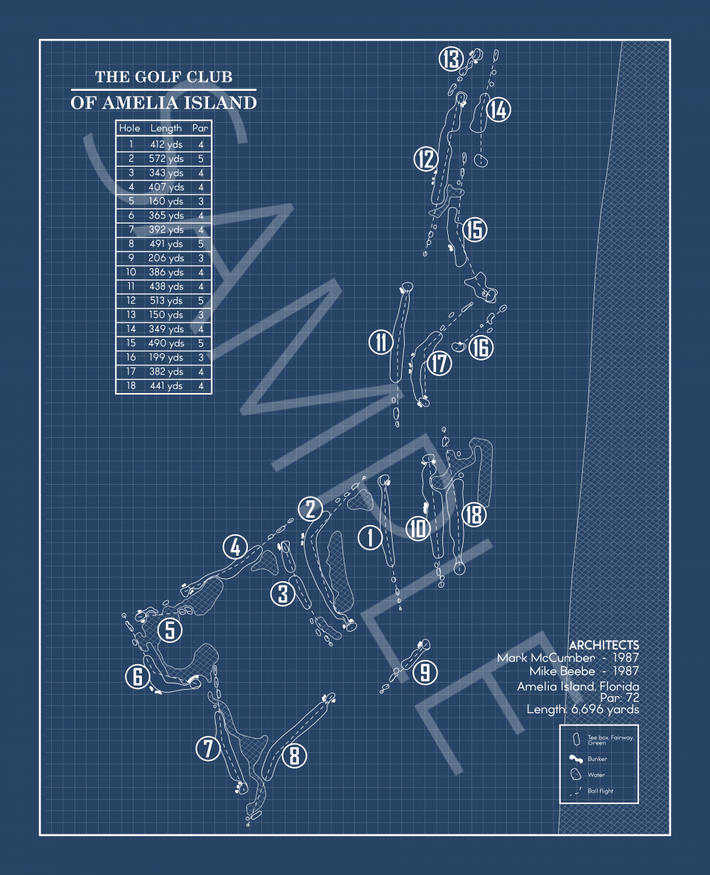 The Golf Club of Amelia Island Blueprint (Print)