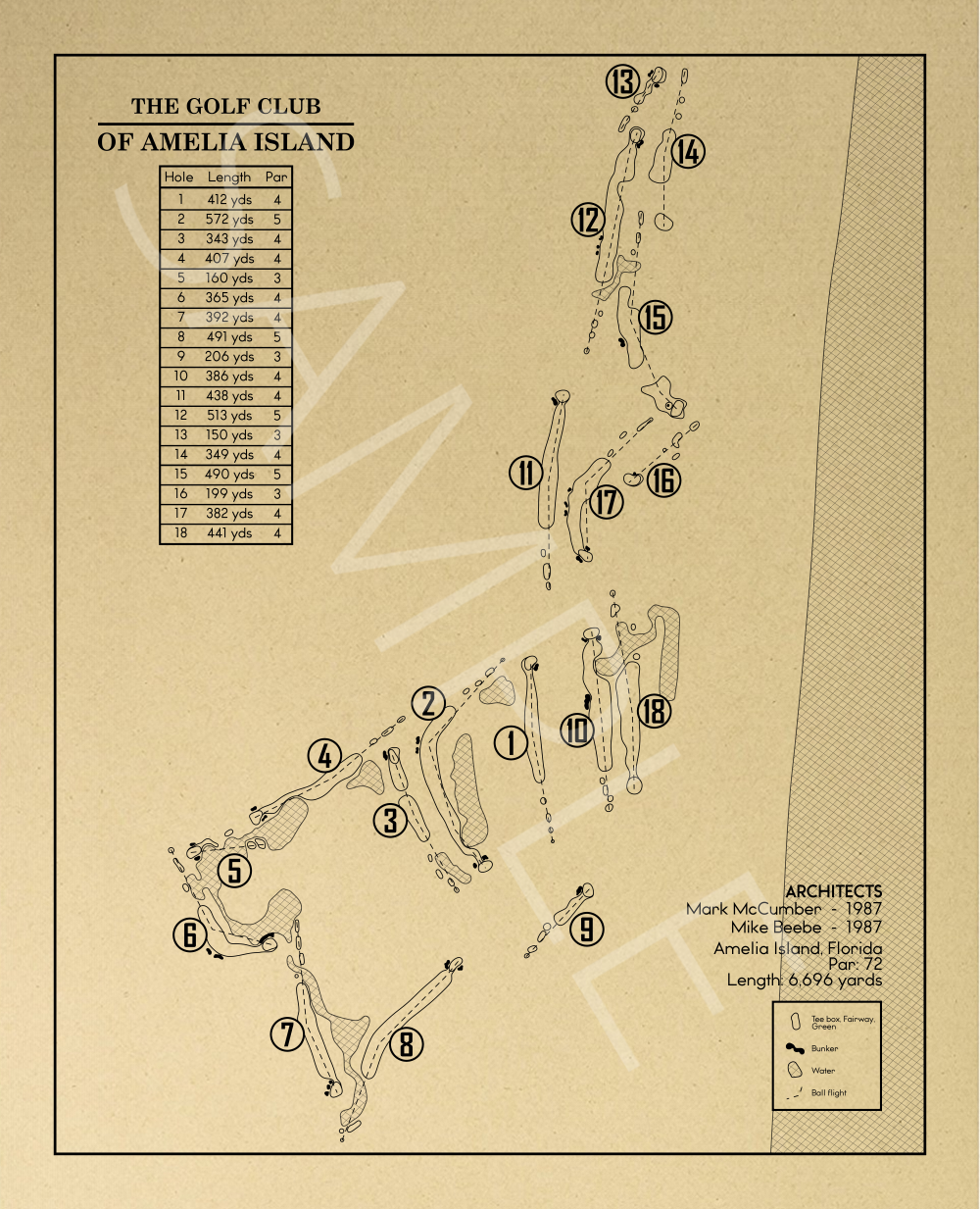 The Golf Club of Amelia Island Outline (Print)