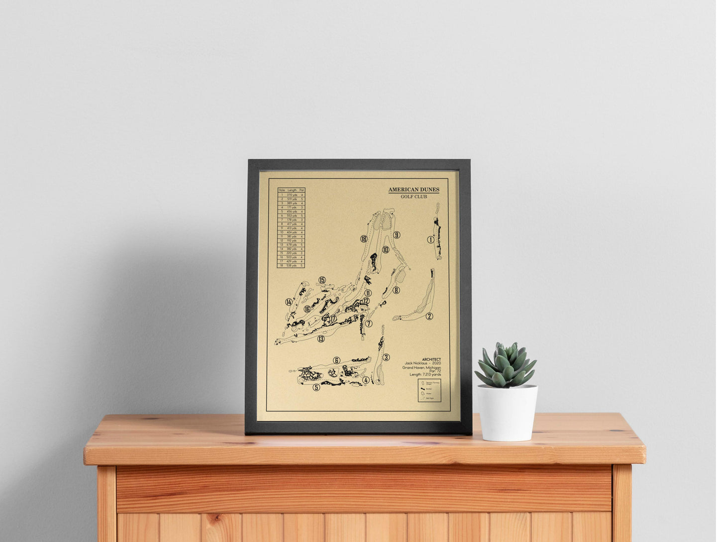 American Dunes Golf Club Outline (Print)