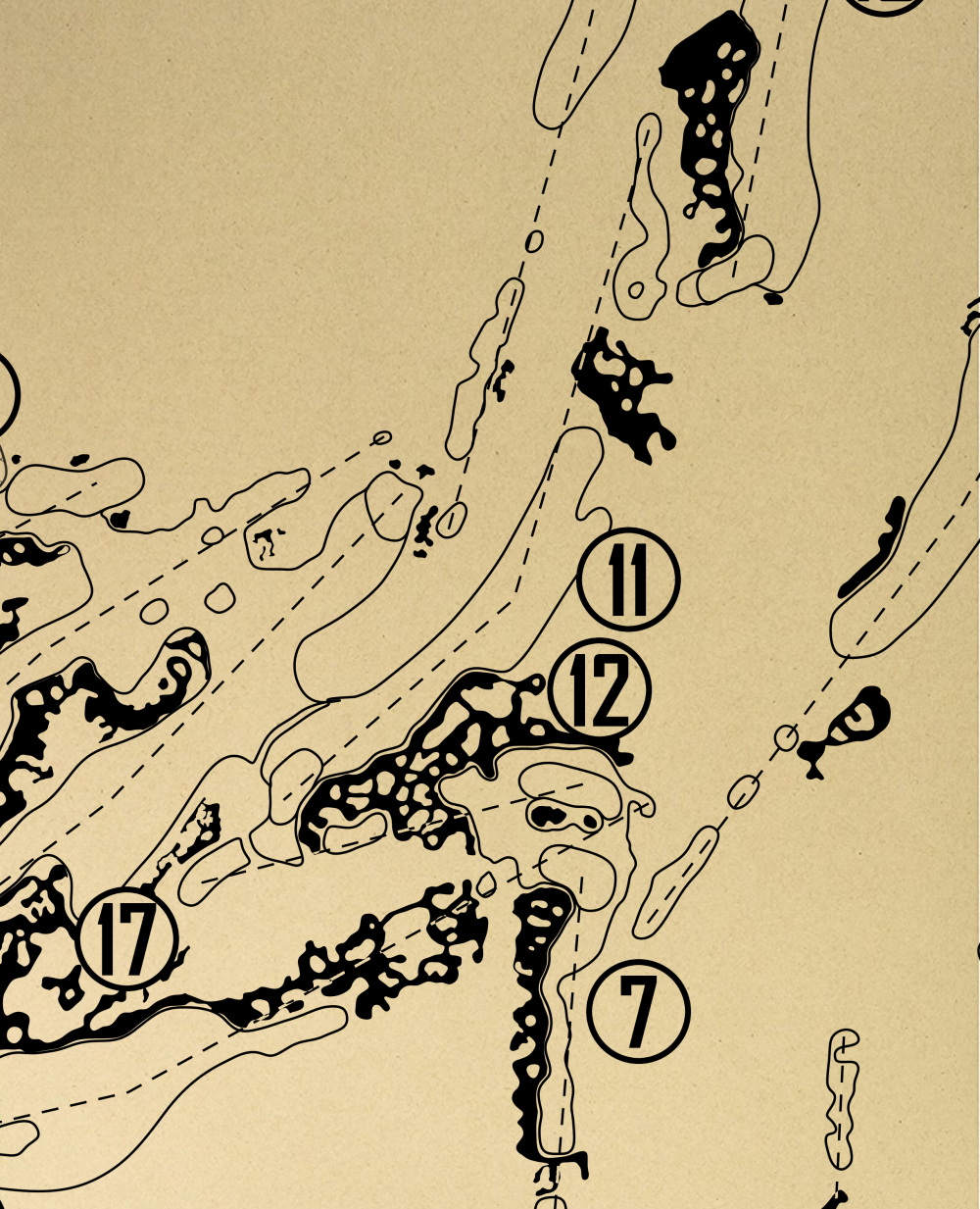 American Dunes Golf Club Outline (Print)