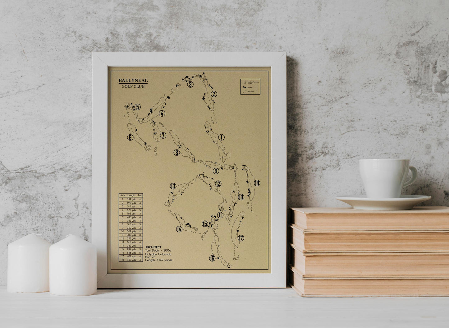 Ballyneal Golf Club Outline (Print)