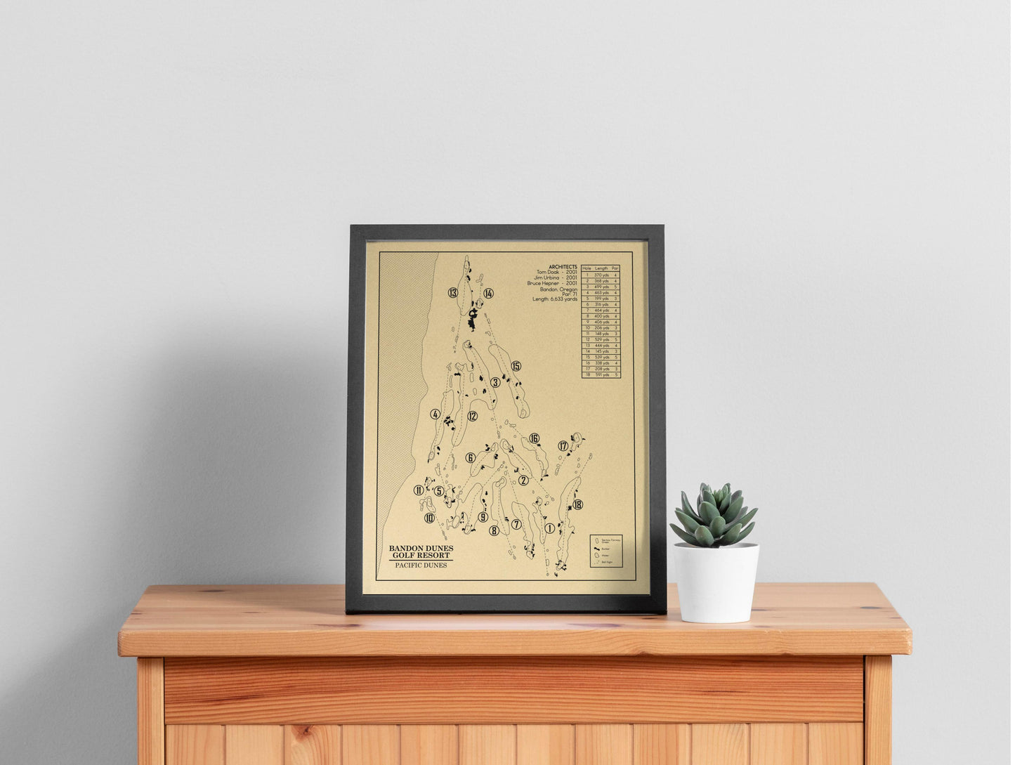 Pacific Dunes at Bandon Dunes Outline (Print)