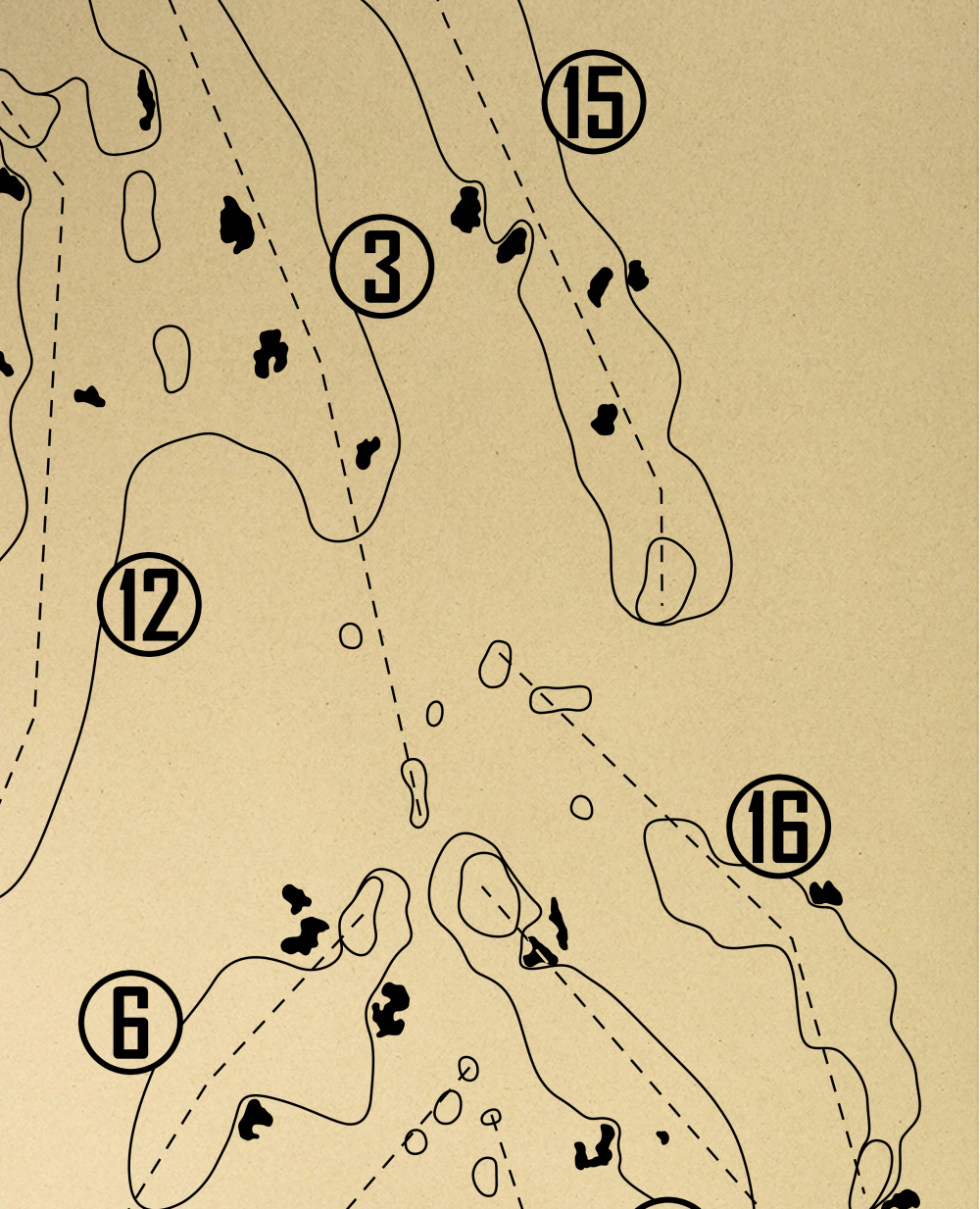 Pacific Dunes at Bandon Dunes Outline (Print)