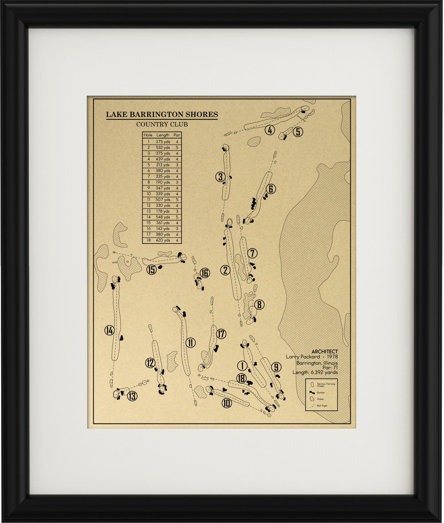 Lake Barrington Shores Country Club Outline (Print)