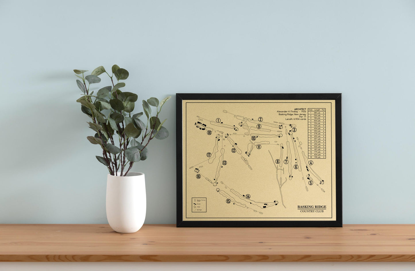 Basking Ridge Country Club Outline (Print)