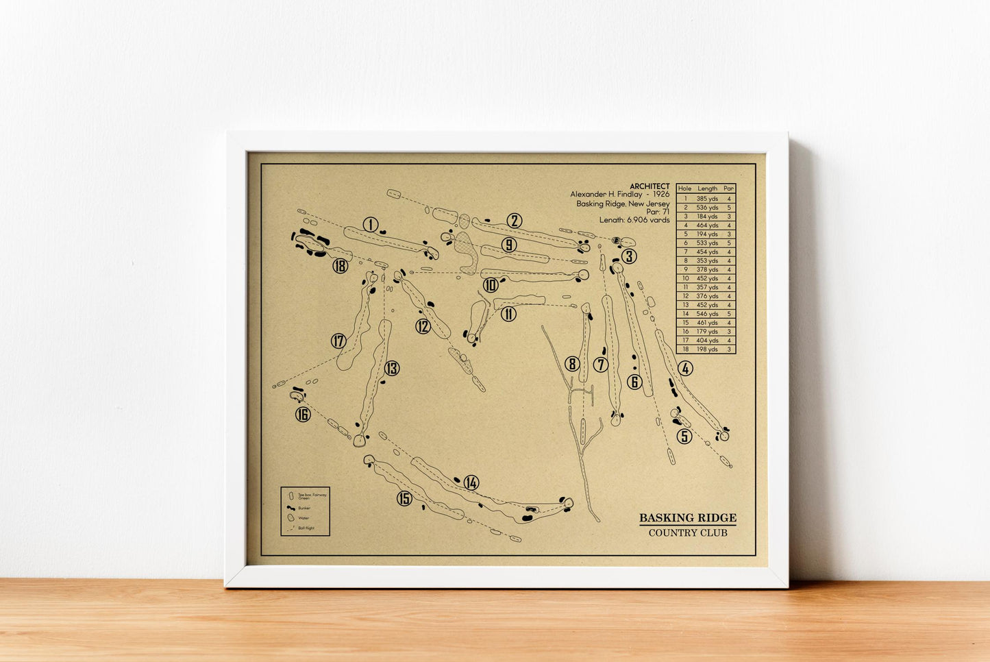 Basking Ridge Country Club Outline (Print)