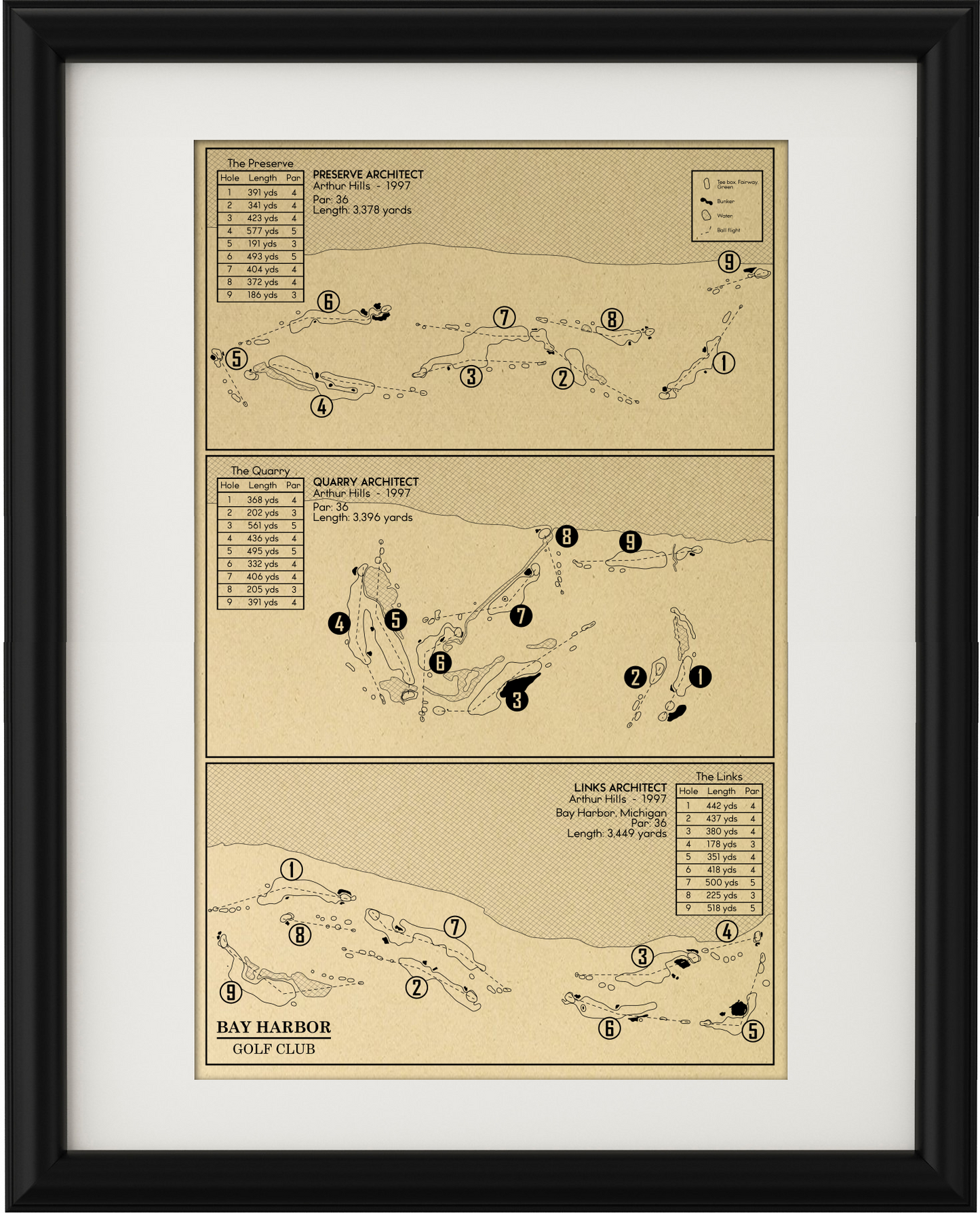 Bay Harbor Golf Club Outline (Print)