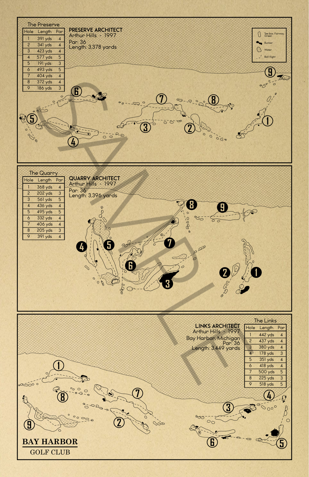 Bay Harbor Golf Club Outline (Print)