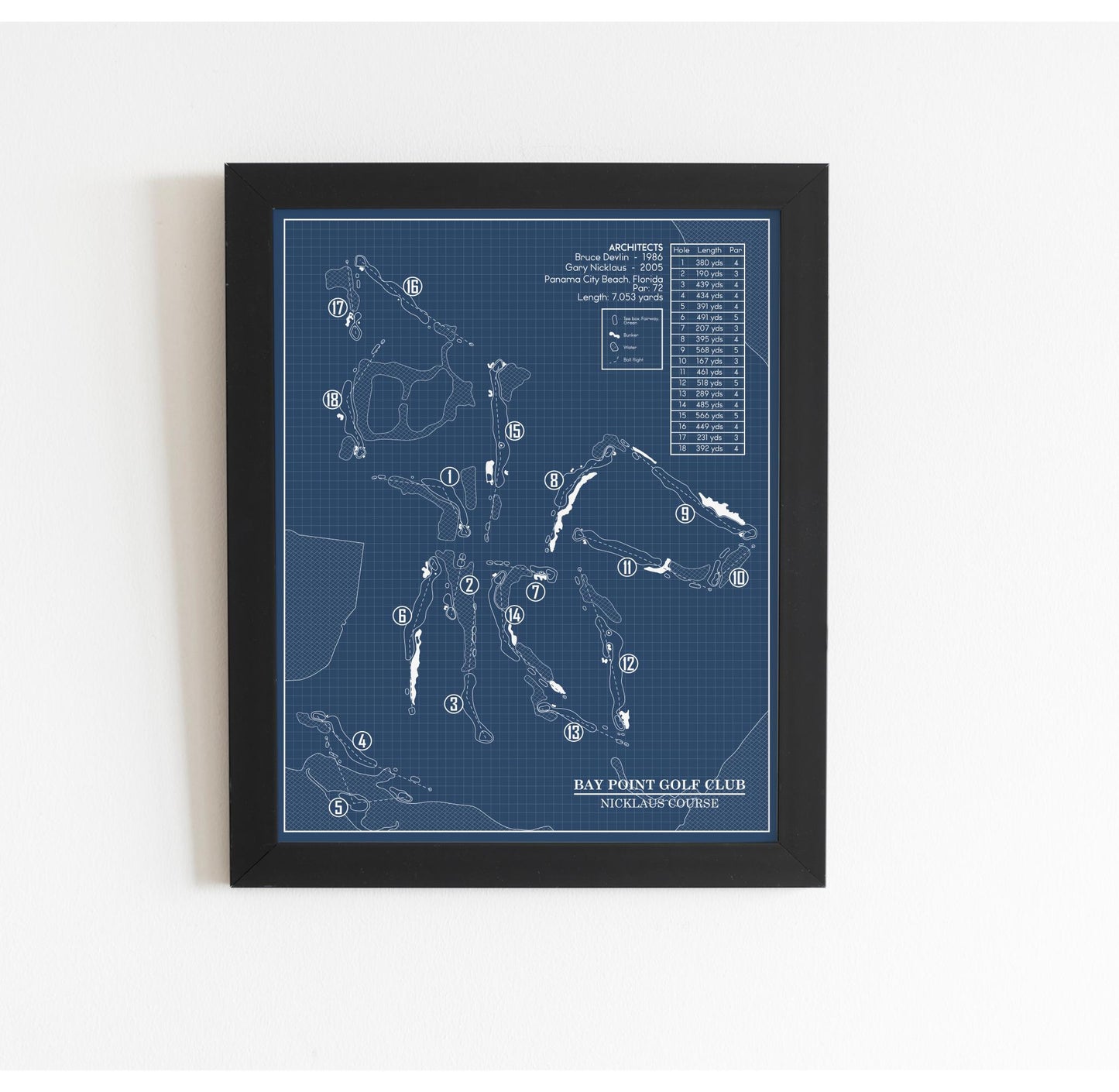 Bay Point Golf Club Nicklaus Course Blueprint (Print)