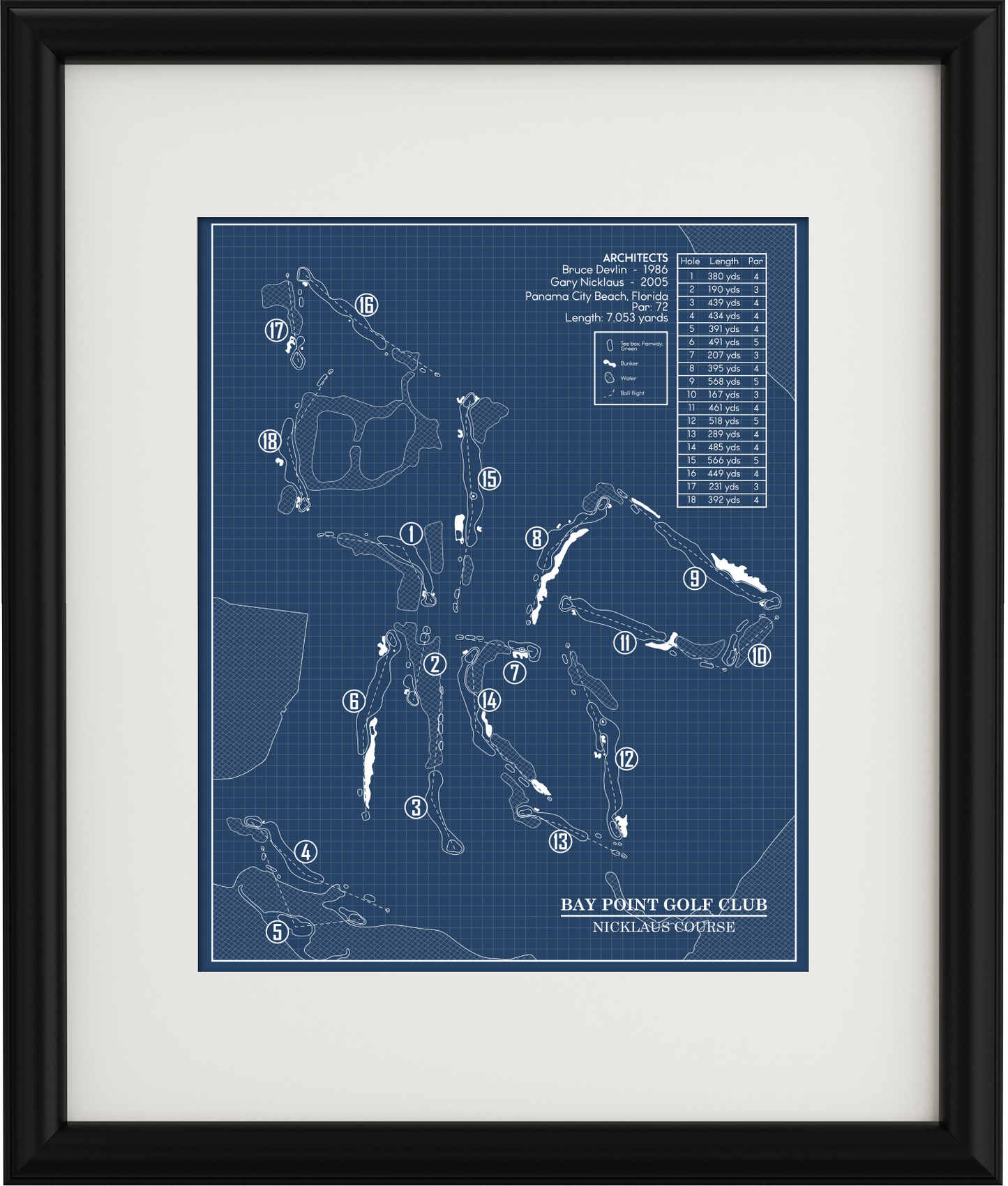 Bay Point Golf Club Nicklaus Course Blueprint (Print)