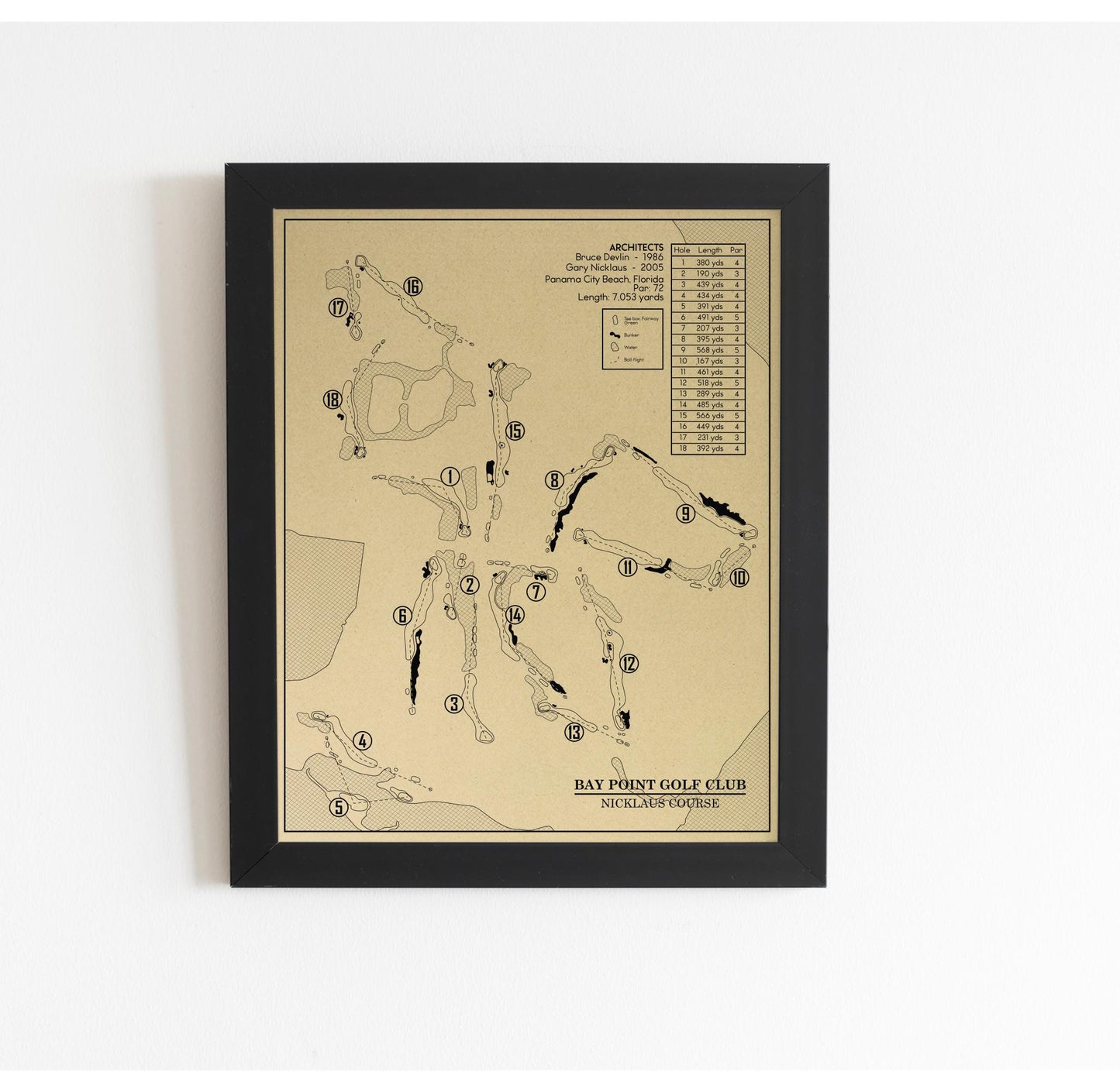 Bay Point Golf Club Nicklaus Course Outline (Print)