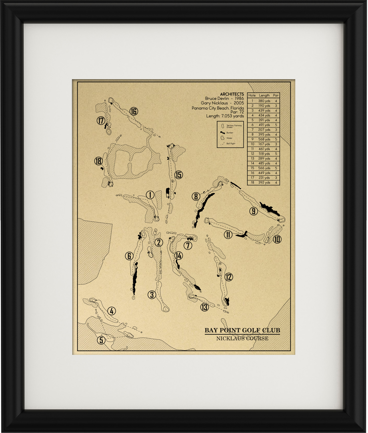 Bay Point Golf Club Nicklaus Course Outline (Print)