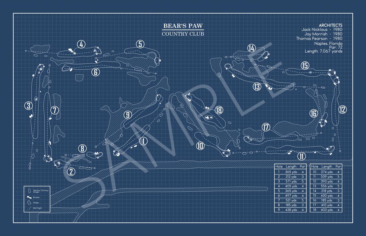 Bear's Paw Country Club Blueprint (Print)