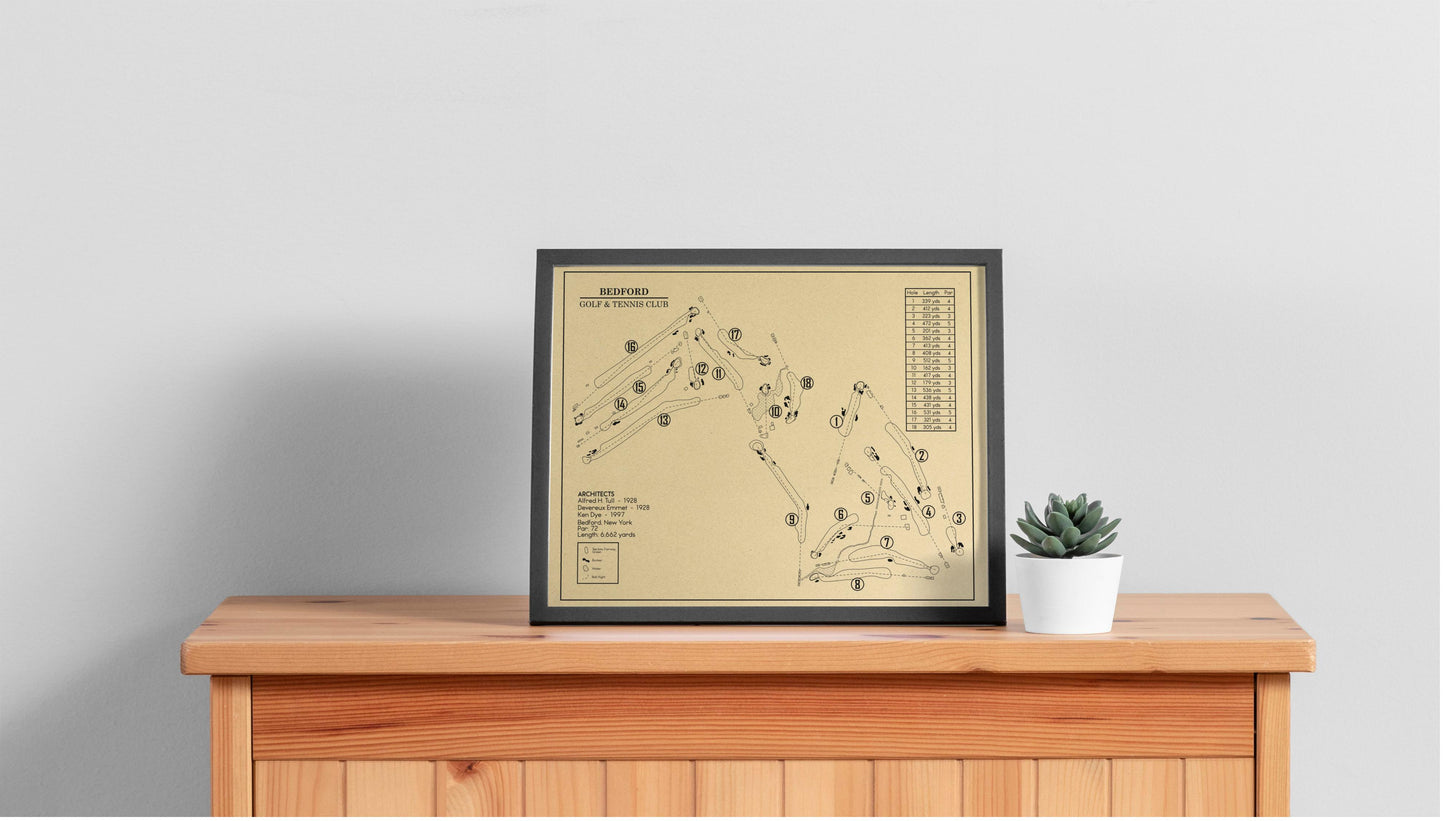 Bedford Golf & Tennis Club Outline (Print)