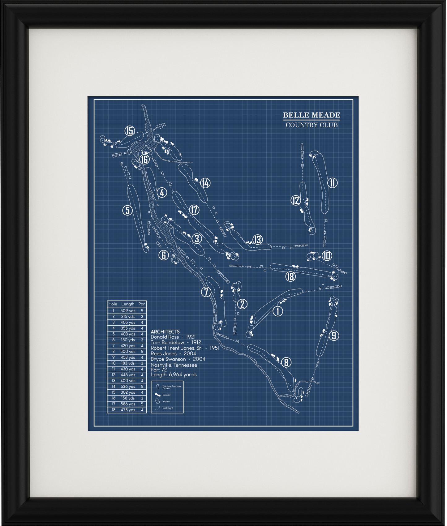 Belle Meade Country Club Blueprint (Print)