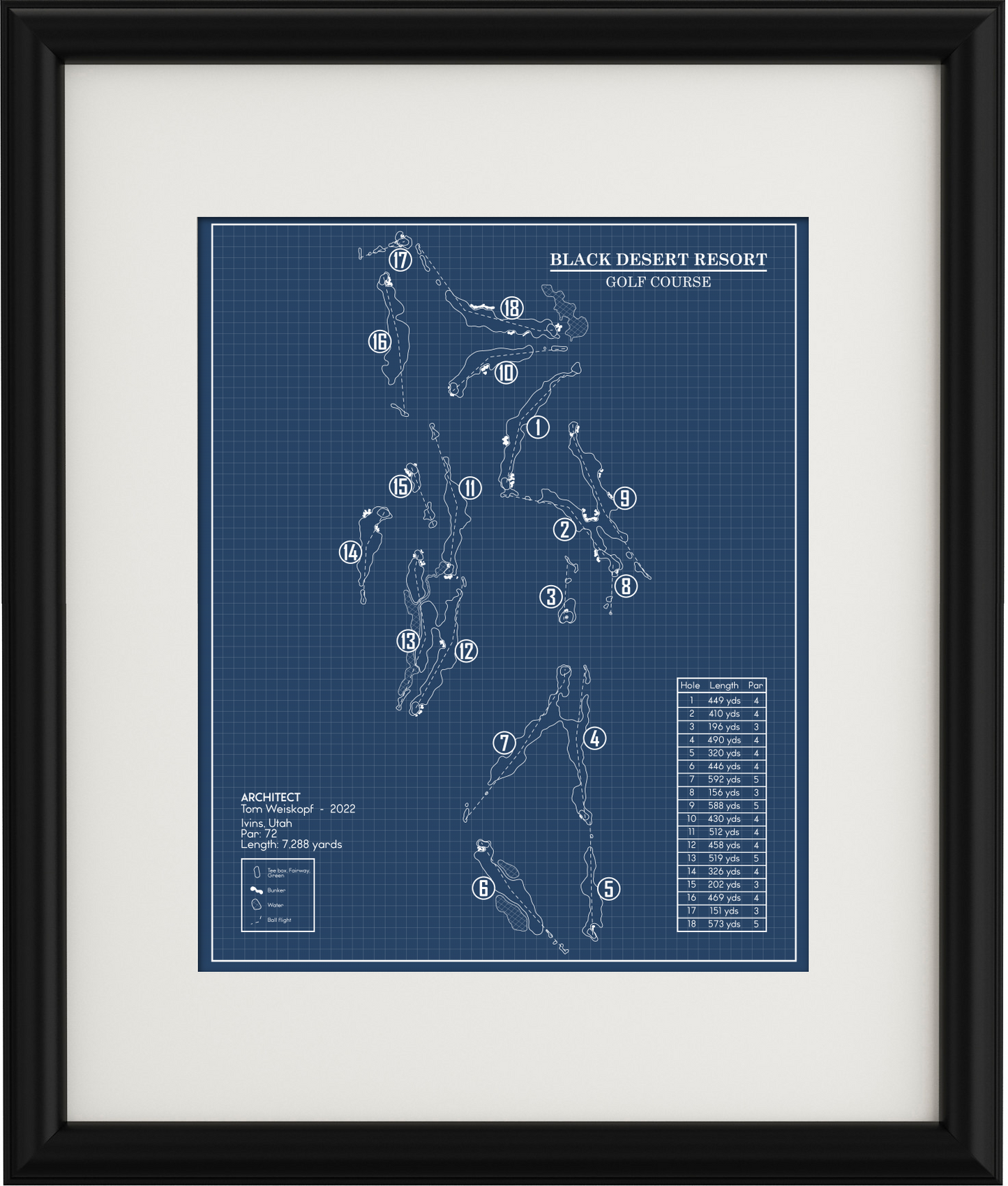 Black Desert Resort Golf Course Blueprint (Print)