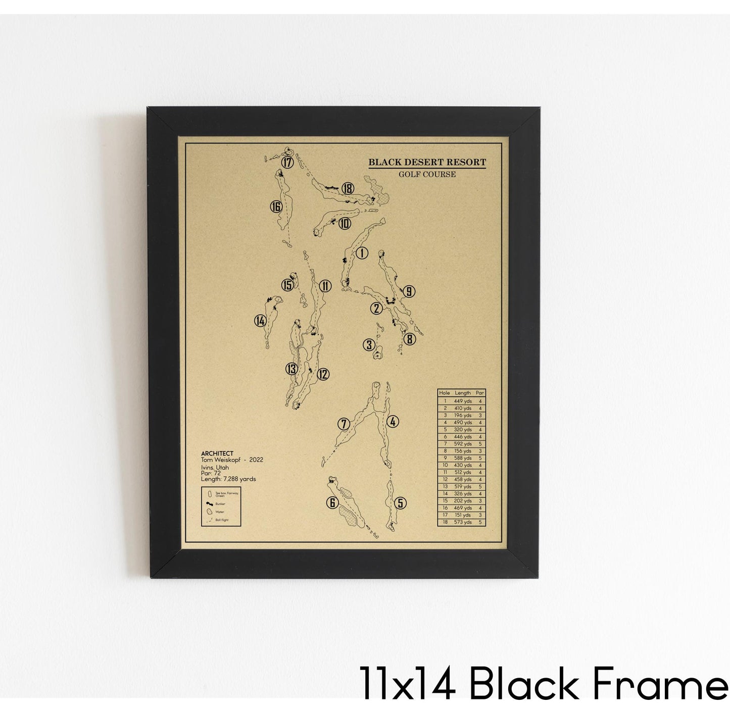 Black Desert Resort Golf Course Outline (Print)