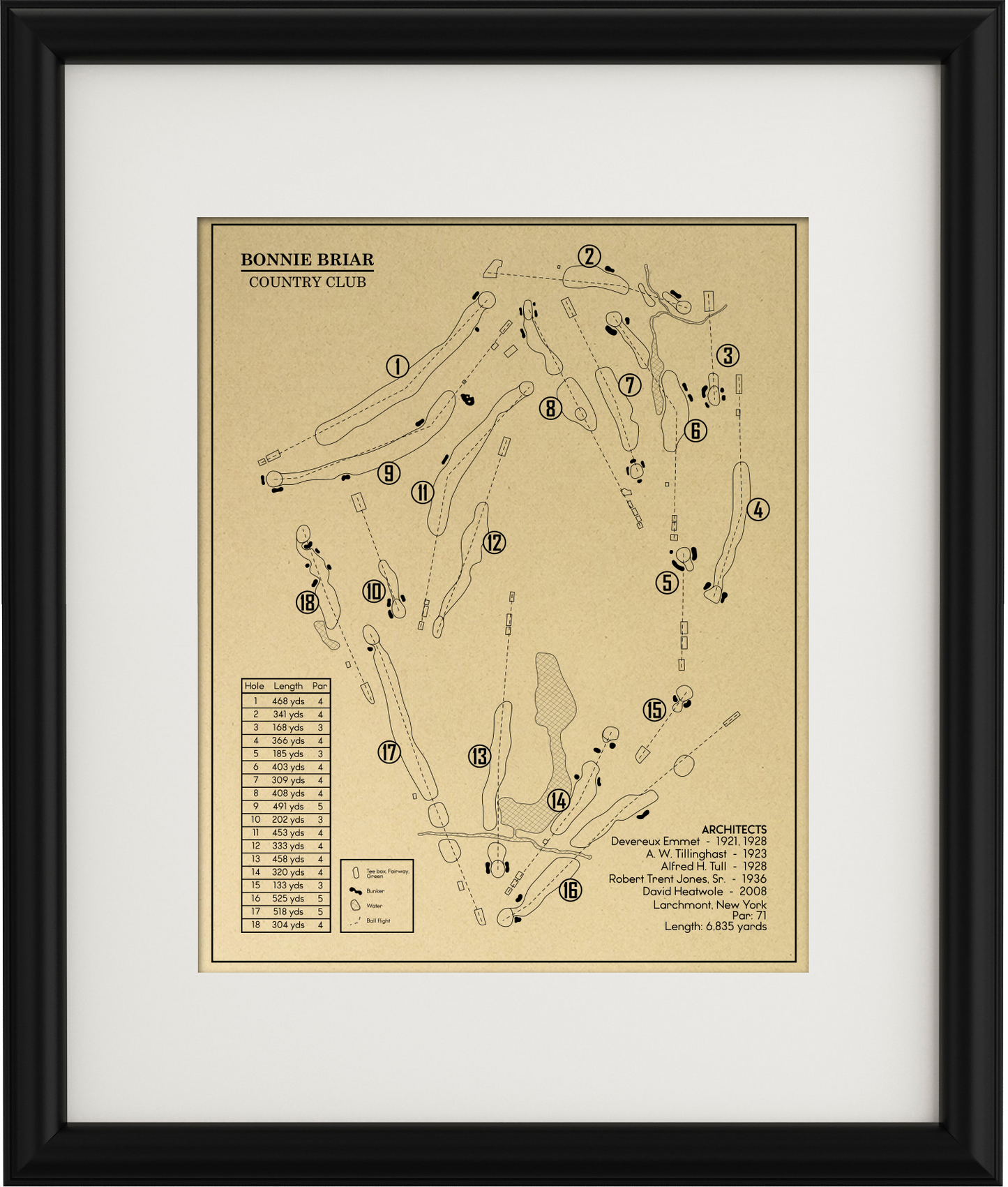 Bonnie Briar Country Club Outline (Print)