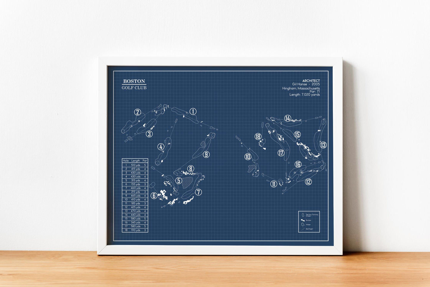 Boston Golf Club Blueprint (Print)