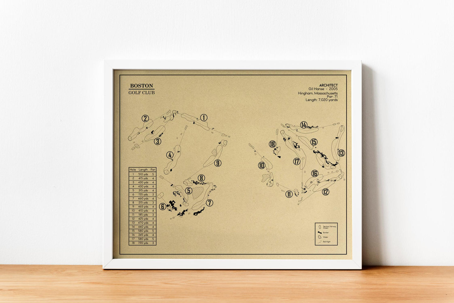 Boston Golf Club Outline (Print)