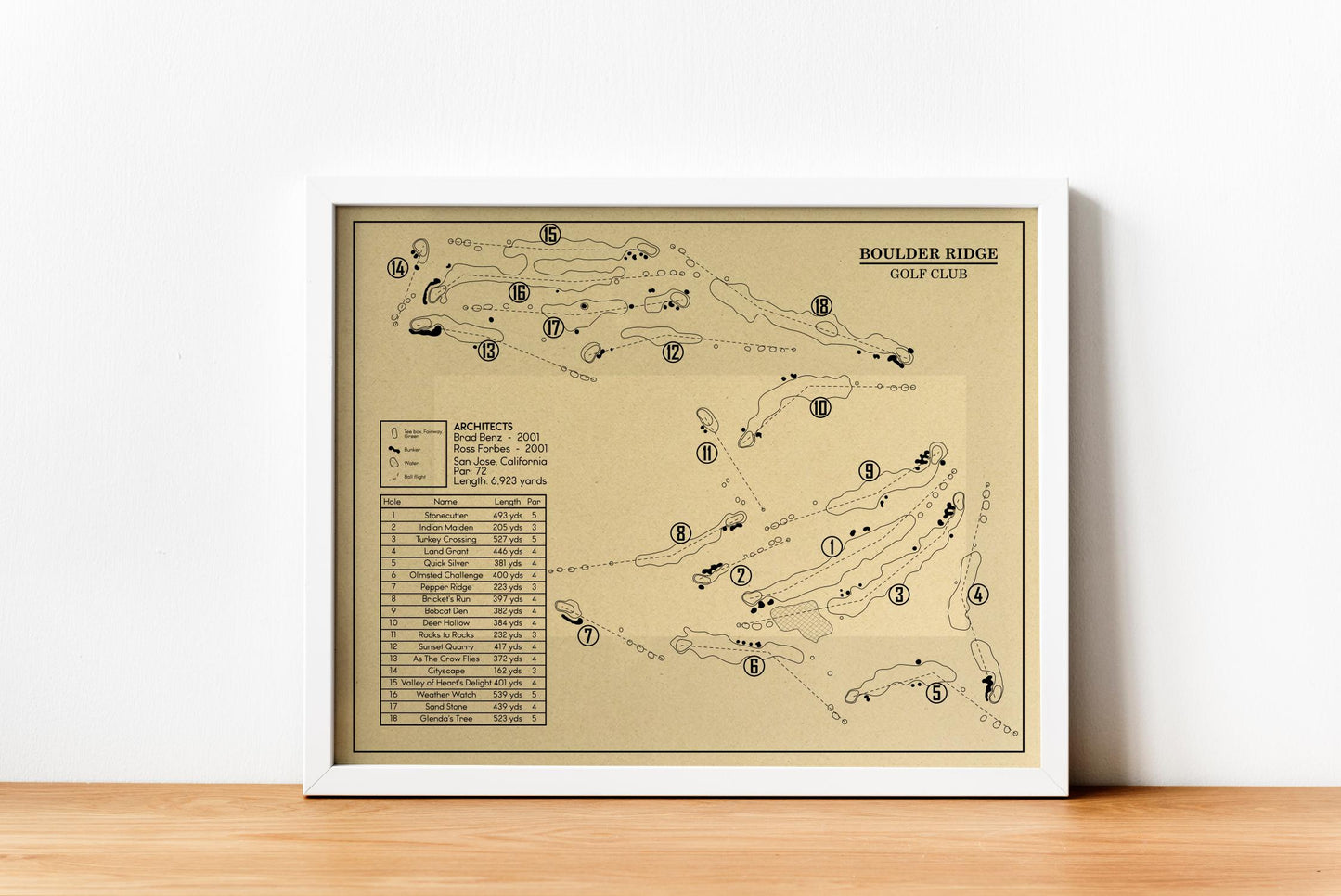Boulder Ridge Golf Club Outline (Print)