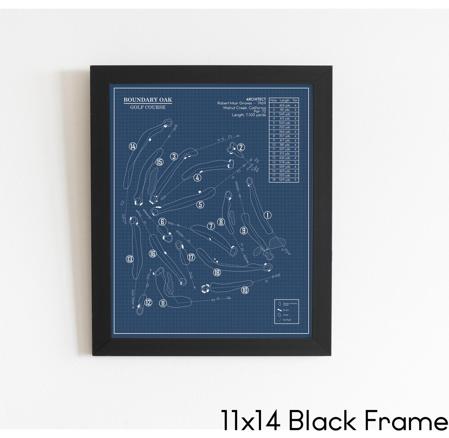 Boundary Oak Golf Course Blueprint (Print)