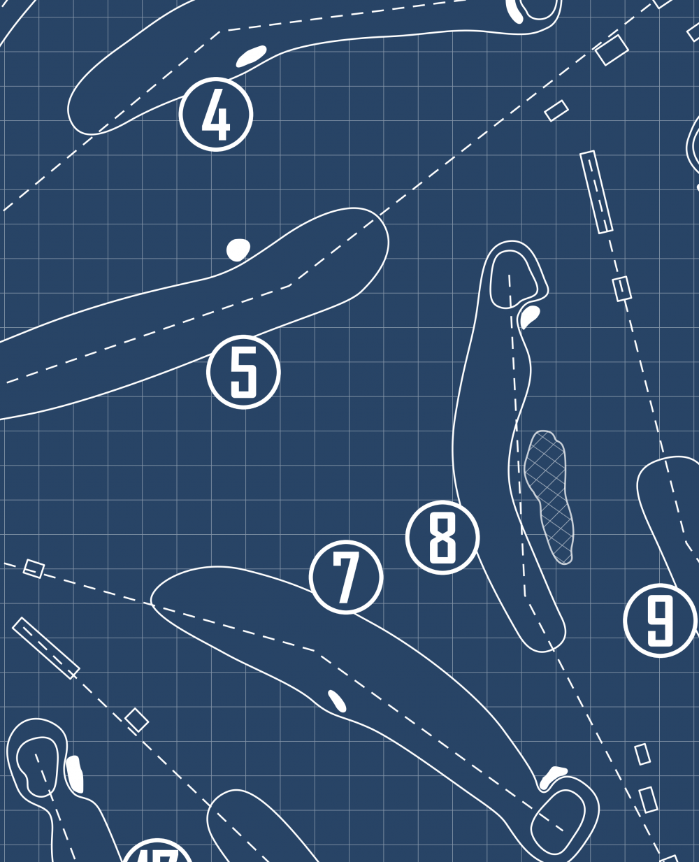 Boundary Oak Golf Course Blueprint (Print)