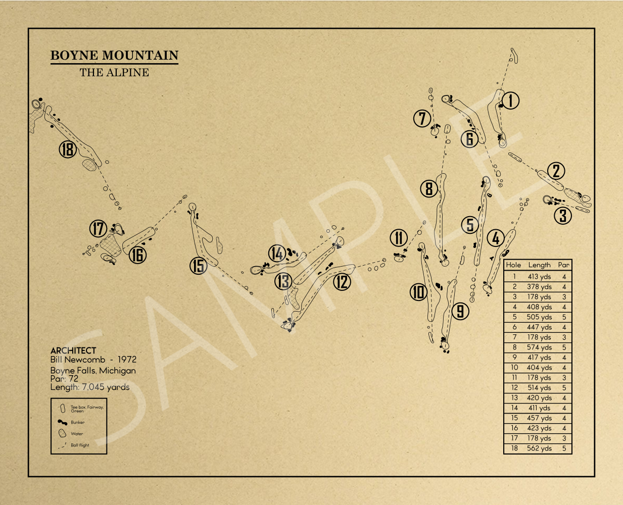The Alpine at Boyne Mountain Outline (Print)