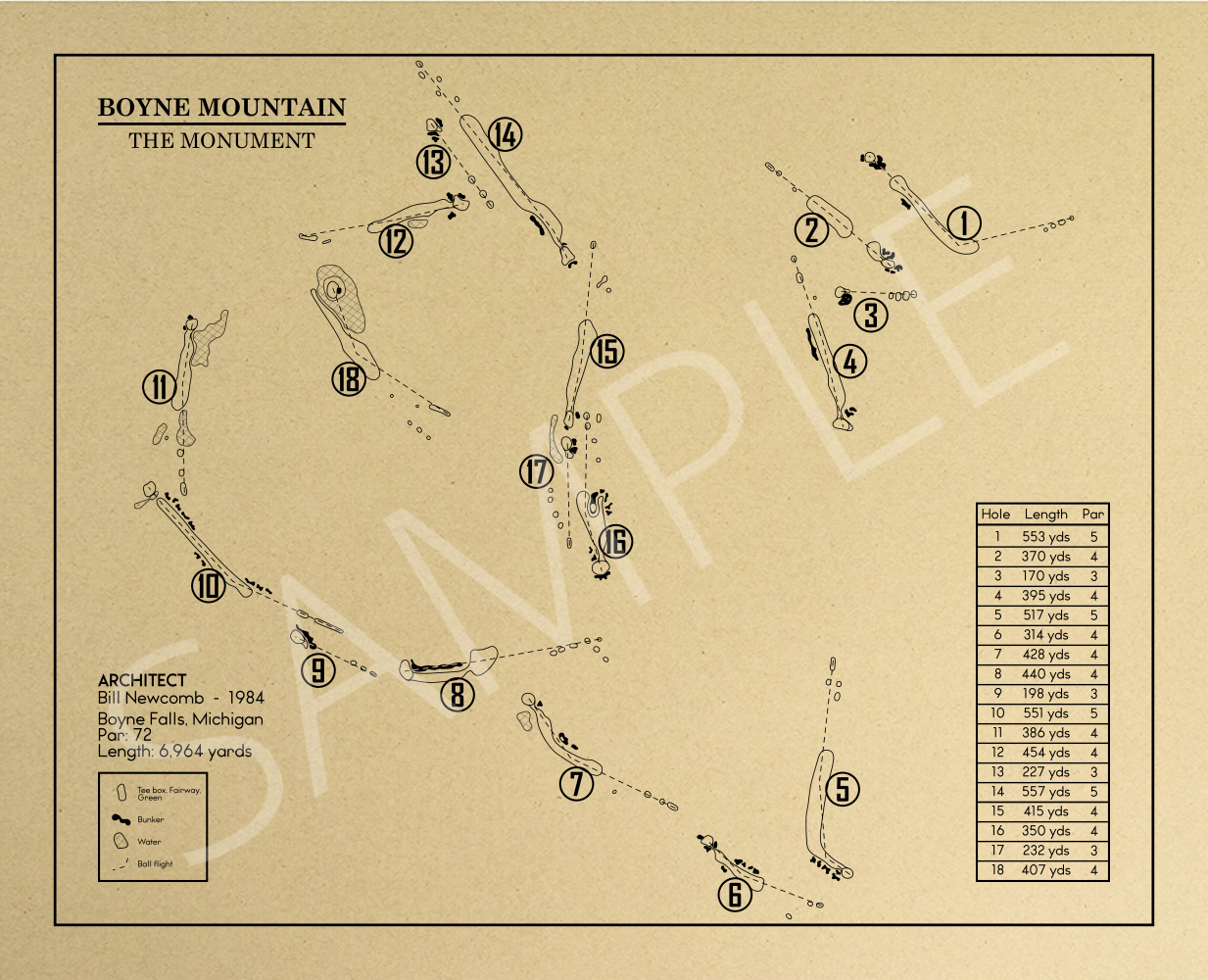 The Monument at Boyne Mountain Outline (Print)
