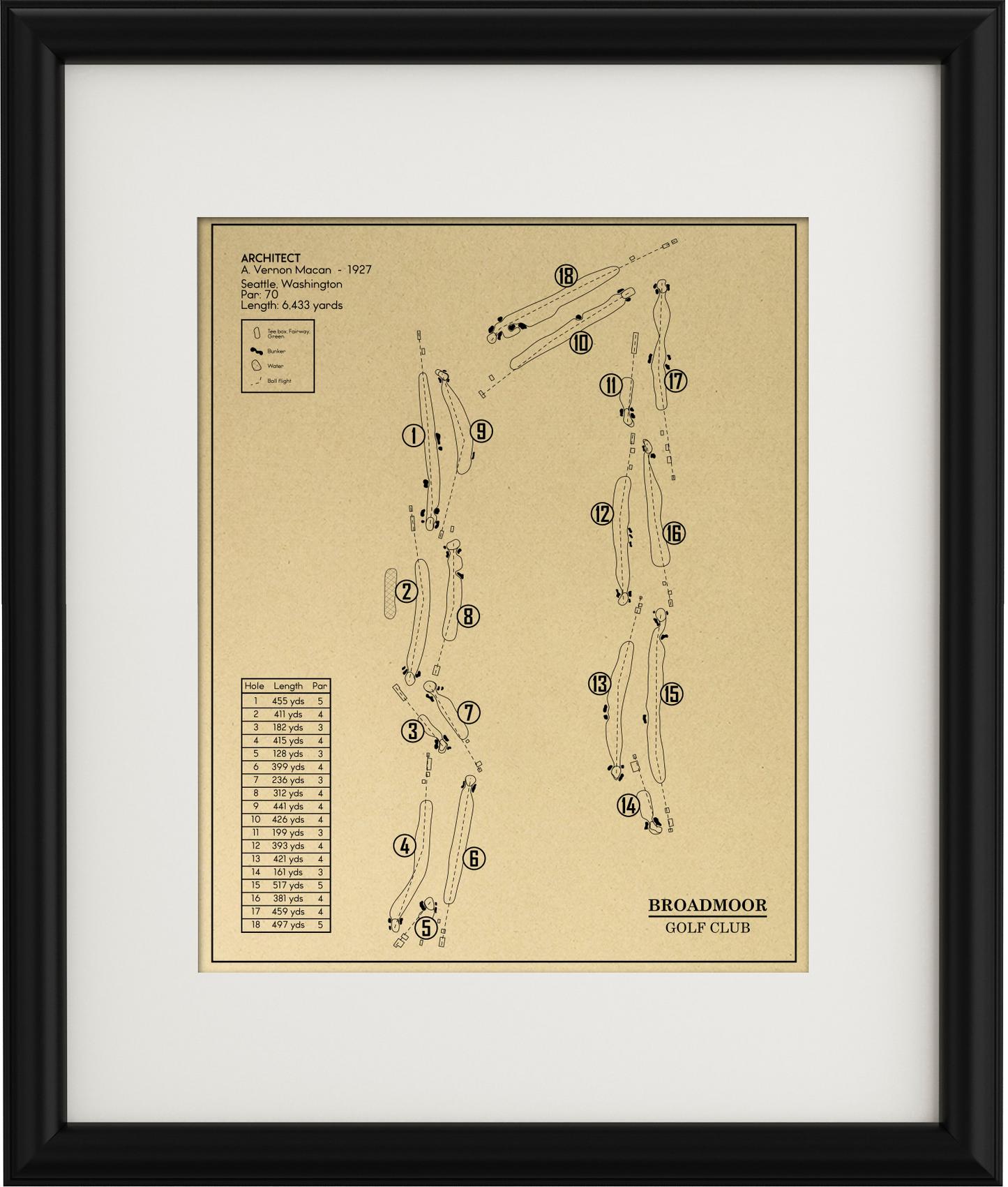 Broadmoor Golf Club Outline (Print)